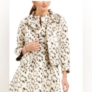 Natori Small Animal Print Cropped Length Black Tan Gold Metallic Jacket